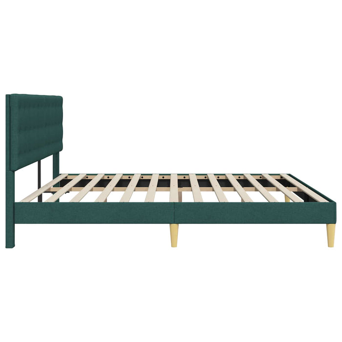 Cadru de pat cu headboard Verde închis 180 x 200 cm Țesătură - WALTI WALTI