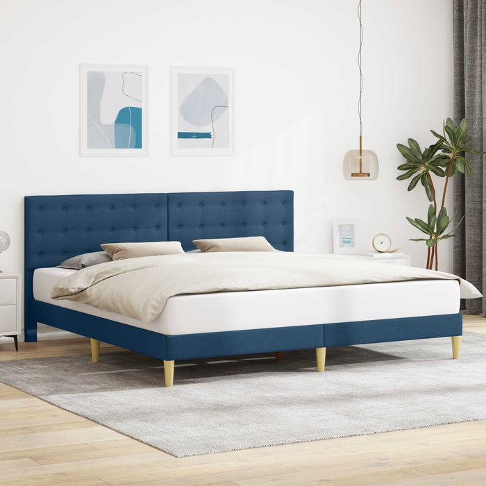 Cadru de pat cu headboard albastru 180 x 200 cm Țesătură - WALTI WALTI