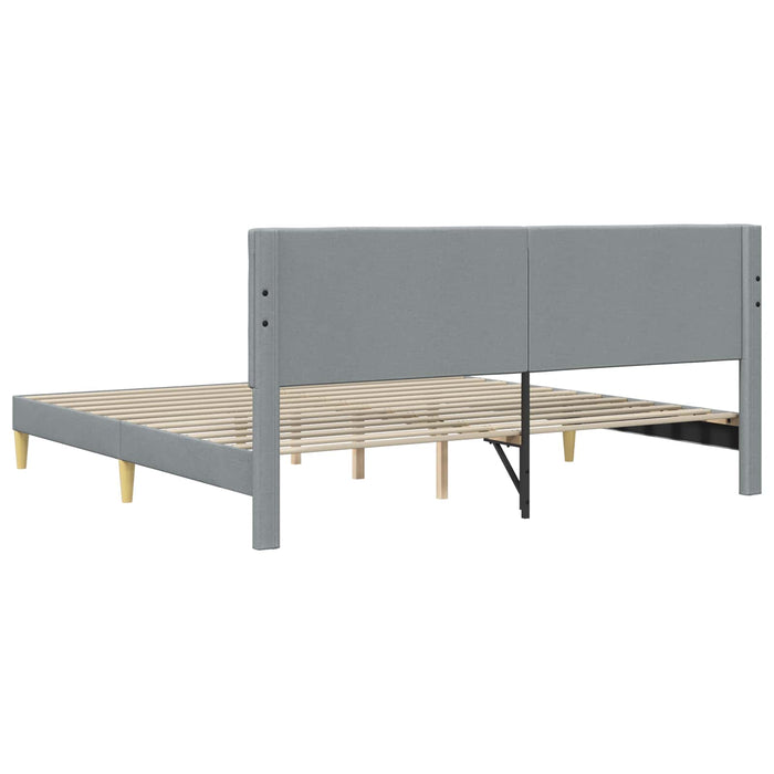 Cadru de pat cu headboard Gri deschis 200 x 200 cm Țesătură - WALTI WALTI