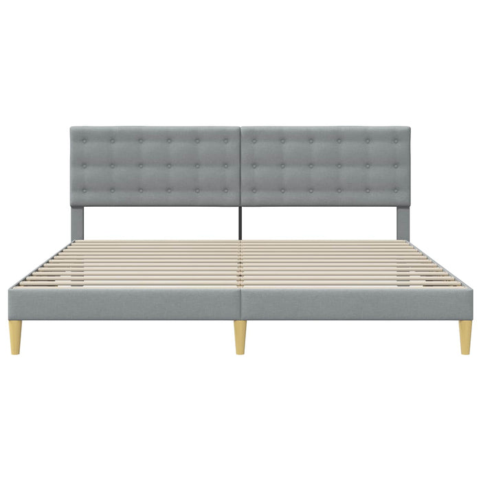Cadru de pat cu headboard Gri deschis 200 x 200 cm Țesătură - WALTI WALTI