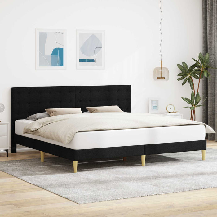 Cadru de pat cu headboard Negru 200 x 200 cm Țesătură - WALTI WALTI
