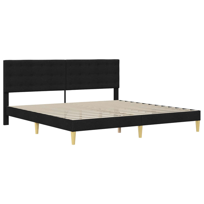 Cadru de pat cu headboard Negru 200 x 200 cm Țesătură - WALTI WALTI