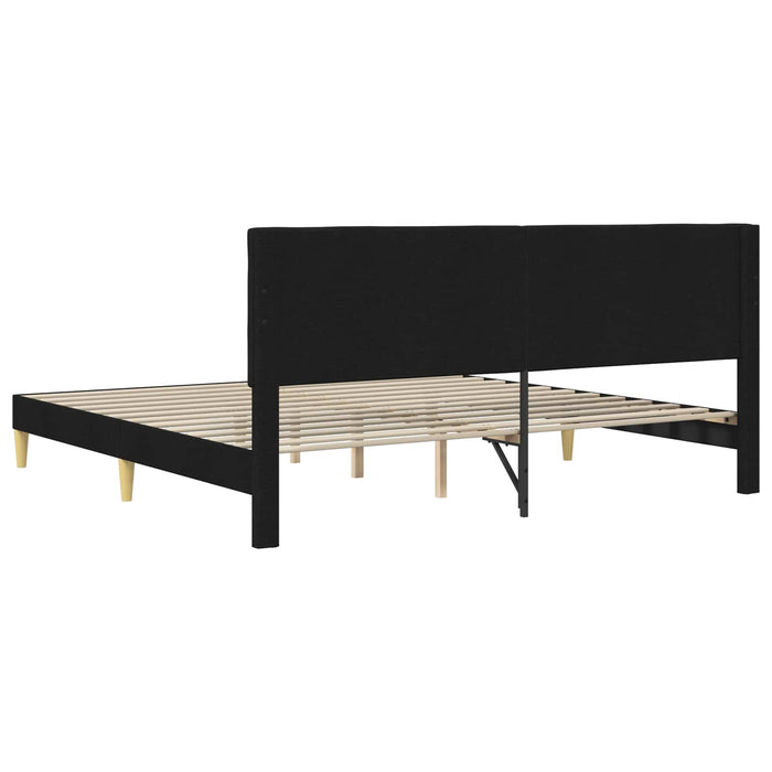 Cadru de pat cu headboard Negru 200 x 200 cm Țesătură - WALTI WALTI