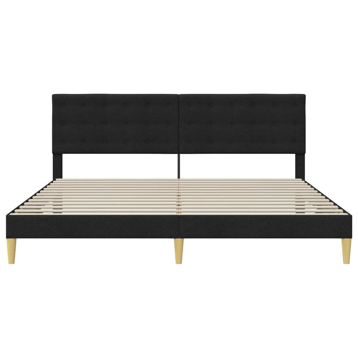 Cadru de pat cu headboard Negru 200 x 200 cm Țesătură - WALTI WALTI