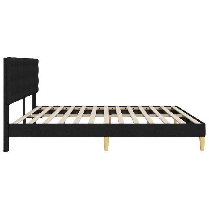 Cadru de pat cu headboard Negru 200 x 200 cm Țesătură - WALTI WALTI