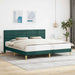 Cadru de pat cu headboard Verde închis 200 x 200 cm Țesătură - WALTI WALTI