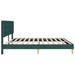 Cadru de pat cu headboard Verde închis 200 x 200 cm Țesătură - WALTI WALTI