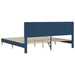 Cadru de pat cu headboard albastru 200 x 200 cm Țesătură - WALTI WALTI