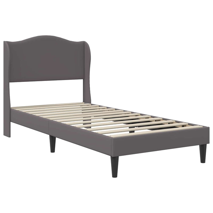 Cadru de pat cu headboard Gri 80 x 200 cm Piele artificială WALTI
