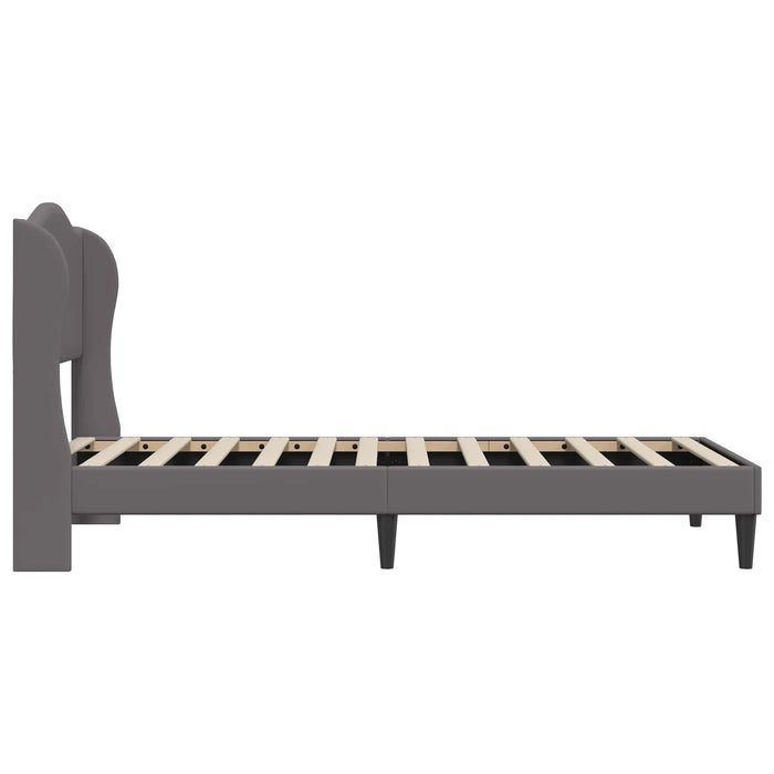 Cadru de pat cu headboard Gri 80 x 200 cm Piele artificială WALTI