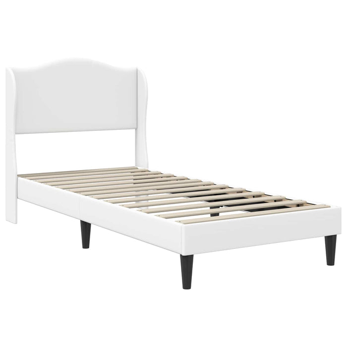 Cadru de pat cu headboard Alb 80 x 200 cm Piele artificială WALTI