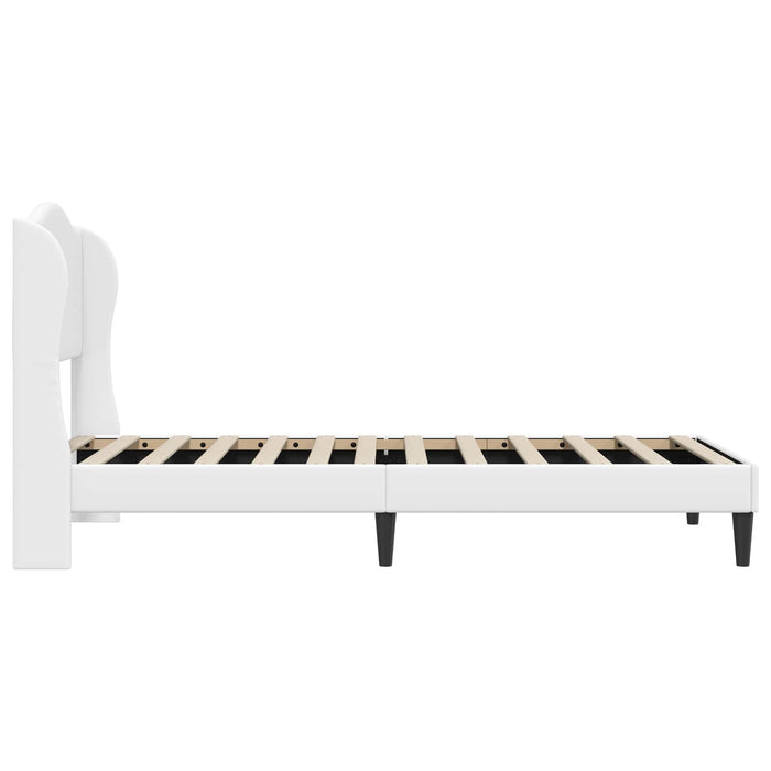Cadru de pat cu headboard Alb 80 x 200 cm Piele artificială WALTI