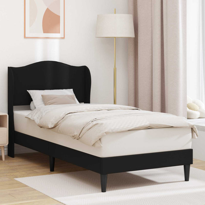 Cadru de pat cu headboard Negru 90 x 200 cm Piele artificială WALTI