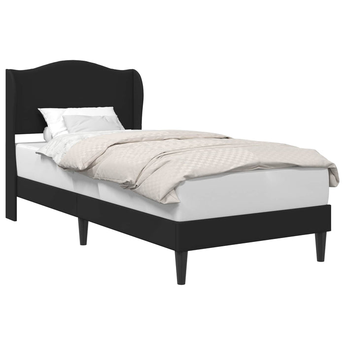 Cadru de pat cu headboard Negru 90 x 200 cm Piele artificială WALTI