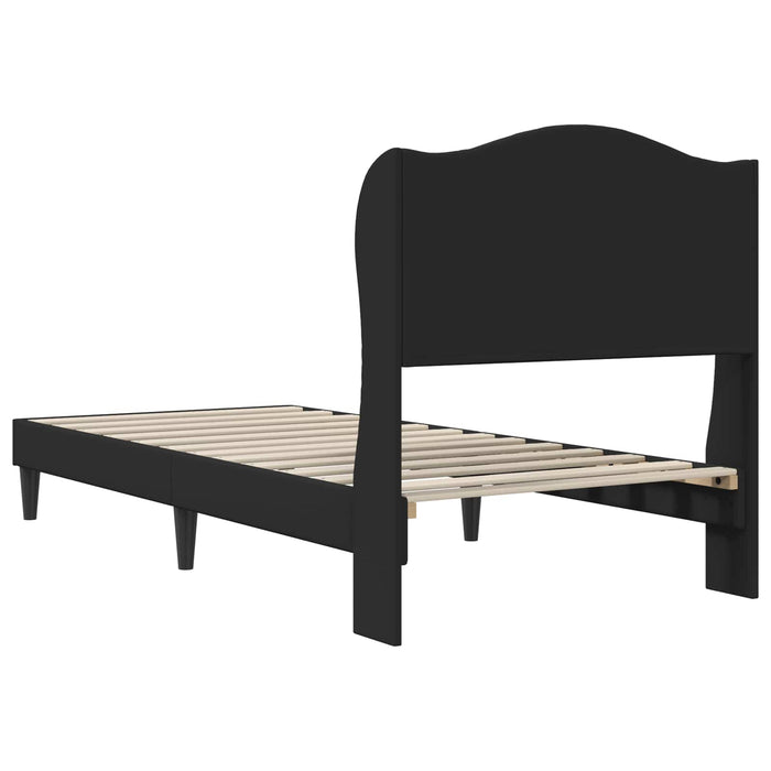 Cadru de pat cu headboard Negru 90 x 200 cm Piele artificială WALTI