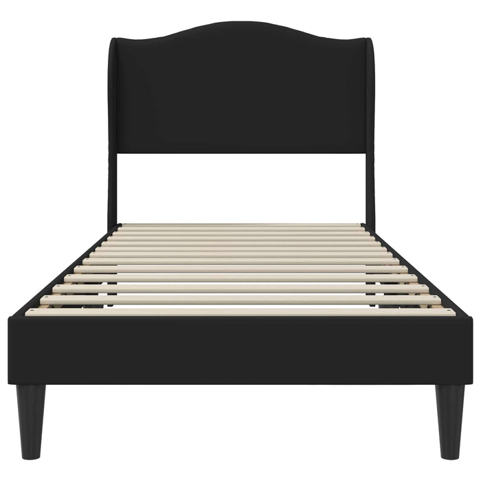 Cadru de pat cu headboard Negru 90 x 200 cm Piele artificială WALTI