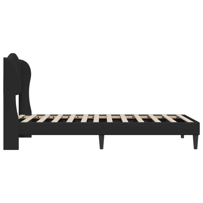 Cadru de pat cu headboard Negru 90 x 200 cm Piele artificială WALTI