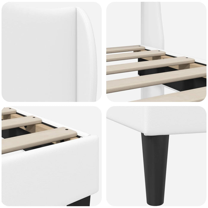 Cadru de pat cu headboard Alb 140 x 190 cm Piele artificială - WALTI WALTI