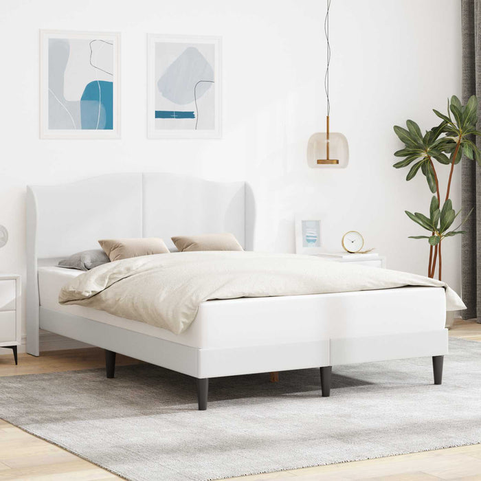 Cadru de pat cu headboard Alb 140 x 190 cm Piele artificială - WALTI WALTI