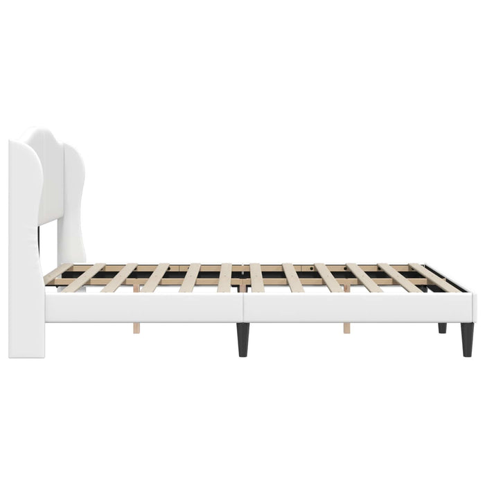 Cadru de pat cu headboard Alb 140 x 190 cm Piele artificială - WALTI WALTI