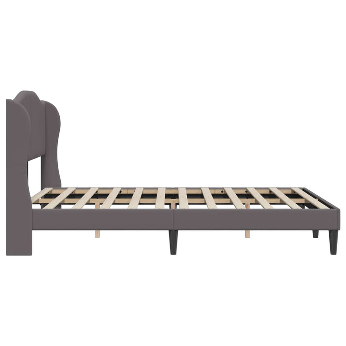 Cadru de pat cu headboard Gri 160 x 200 cm Piele artificială - WALTI WALTI