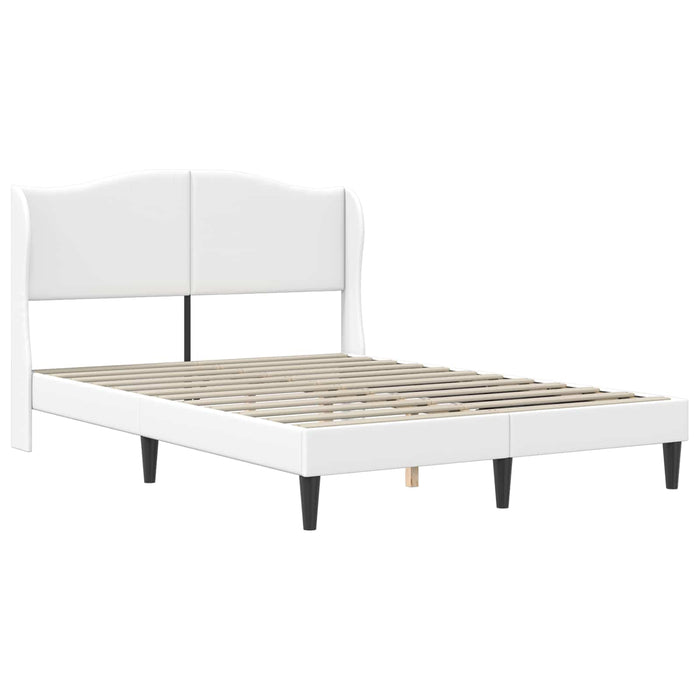 Cadru de pat cu headboard Alb 160 x 200 cm Piele artificială - WALTI WALTI