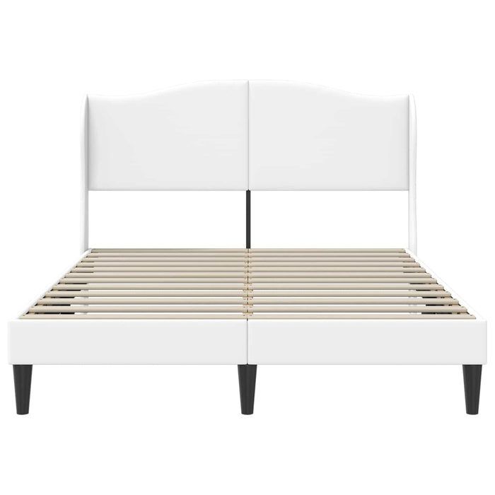 Cadru de pat cu headboard Alb 160 x 200 cm Piele artificială - WALTI WALTI