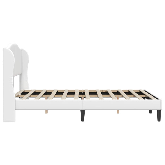 Cadru de pat cu headboard Alb 160 x 200 cm Piele artificială - WALTI WALTI