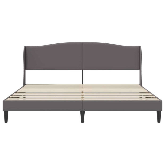 Cadru de pat cu headboard Gri 180 x 200 cm Piele artificială - WALTI WALTI