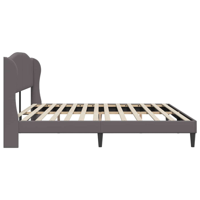 Cadru de pat cu headboard Gri 180 x 200 cm Piele artificială - WALTI WALTI