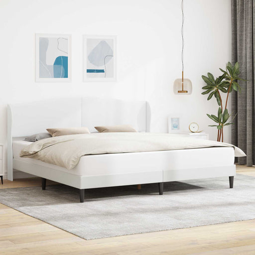 Cadru de pat cu headboard Alb 180 x 200 cm Piele artificială - WALTI WALTI