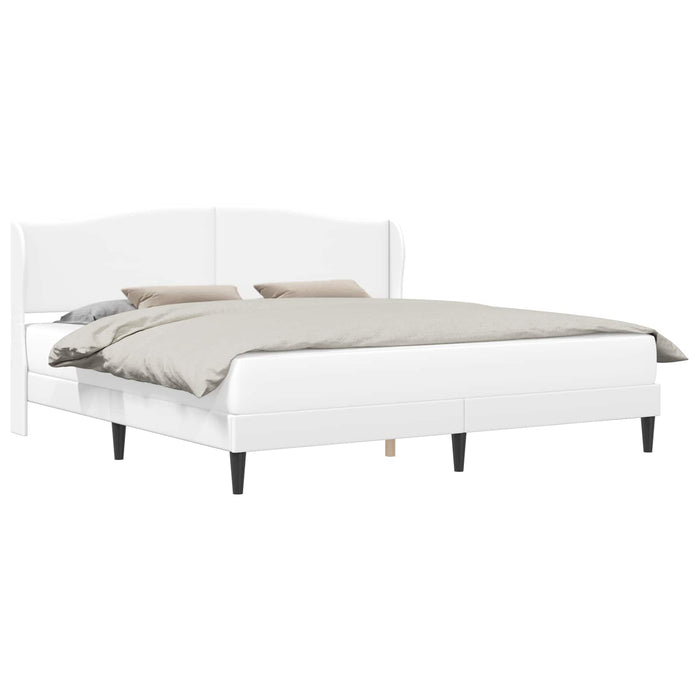 Cadru de pat cu headboard Alb 180 x 200 cm Piele artificială - WALTI WALTI