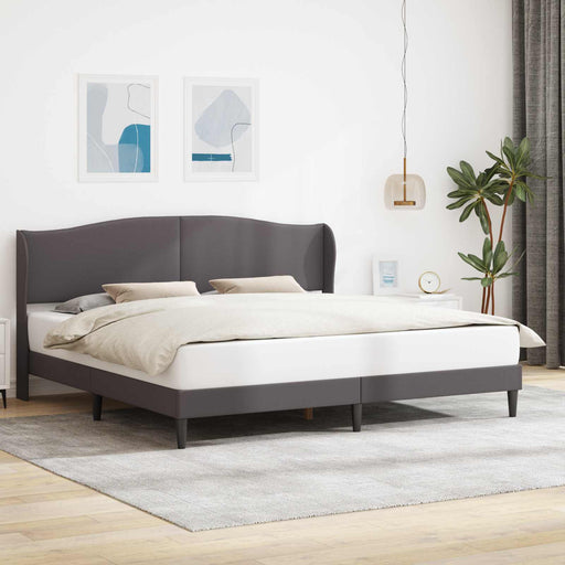 Cadru de pat cu headboard Gri 200 x 200 cm Piele artificială - WALTI WALTI