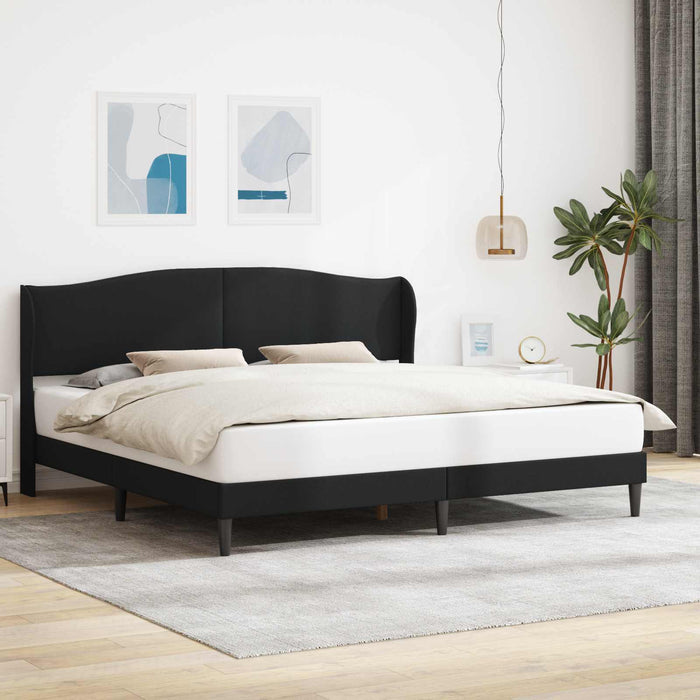 Cadru de pat cu headboard Negru 200 x 200 cm Piele artificială WALTI
