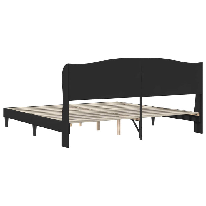 Cadru de pat cu headboard Negru 200 x 200 cm Piele artificială WALTI