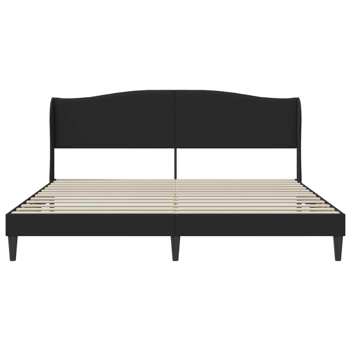 Cadru de pat cu headboard Negru 200 x 200 cm Piele artificială WALTI