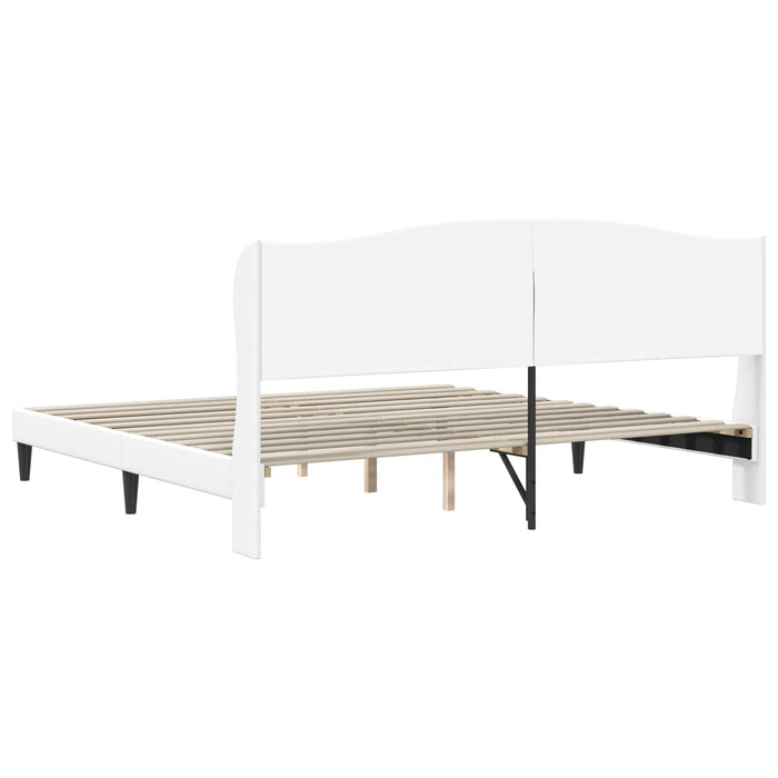Cadru de pat cu headboard Alb 200 x 200 cm Piele artificială - WALTI WALTI