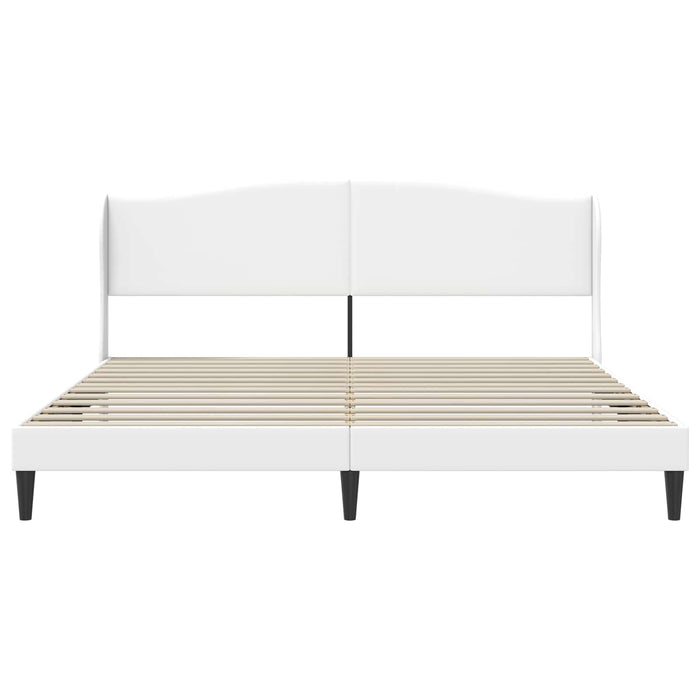 Cadru de pat cu headboard Alb 200 x 200 cm Piele artificială - WALTI WALTI