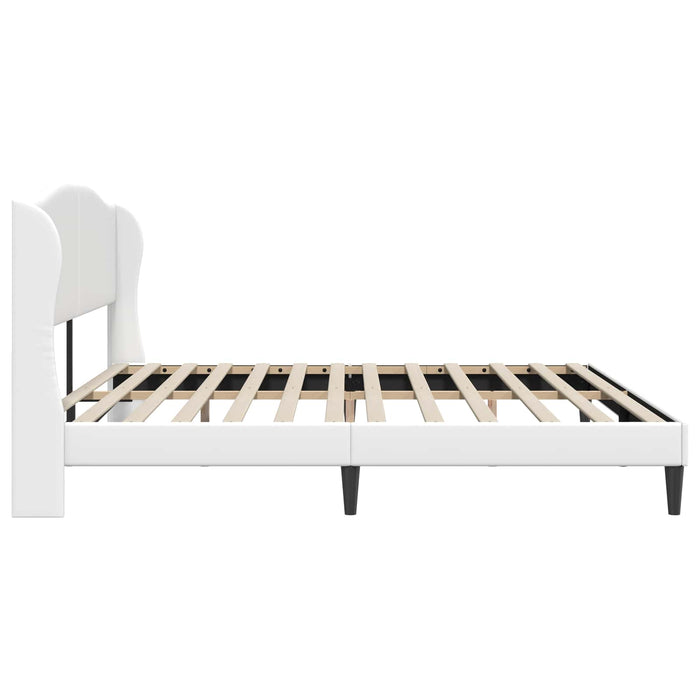 Cadru de pat cu headboard Alb 200 x 200 cm Piele artificială - WALTI WALTI