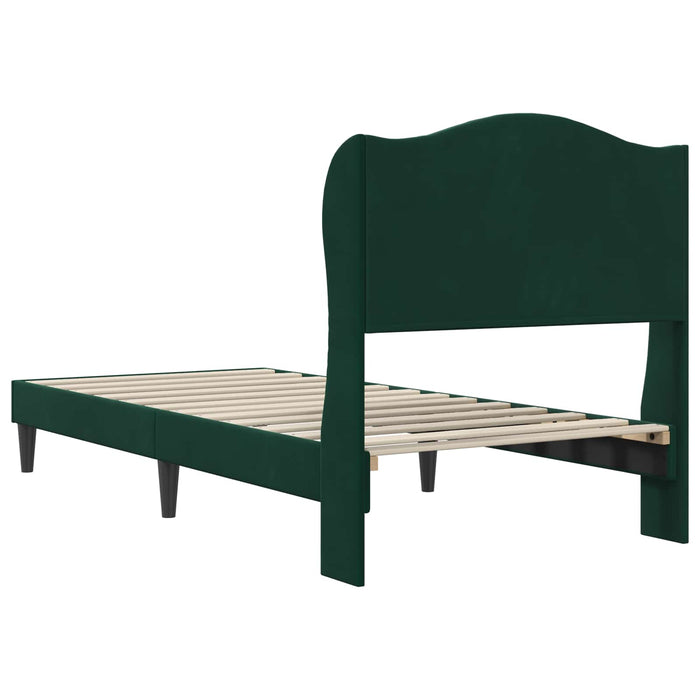 Cadru de pat cu headboard Verde închis 90 x 190 cm Catifea - WALTI WALTI