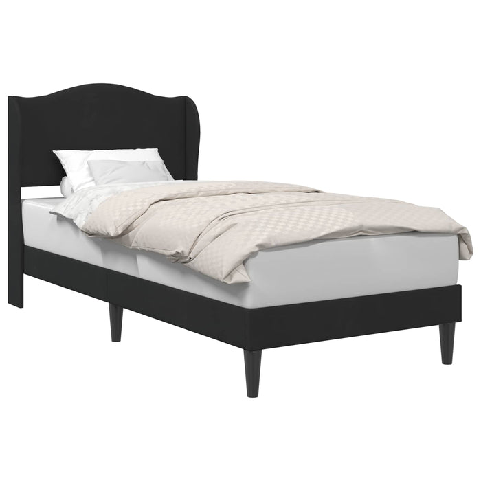 Cadru de pat cu headboard Negru 90 x 190 cm Catifea - WALTI WALTI