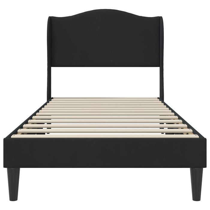 Cadru de pat cu headboard Negru 90 x 190 cm Catifea - WALTI WALTI