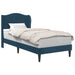 Cadru de pat cu headboard albastru 90 x 190 cm Catifea - WALTI WALTI