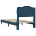 Cadru de pat cu headboard albastru 90 x 200 cm Catifea - WALTI WALTI