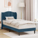 Cadru de pat cu headboard albastru 100 x 200 cm Catifea - WALTI WALTI