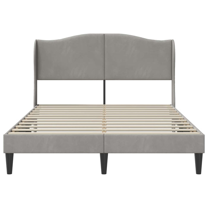 Cadru de pat cu headboard Gri deschis 120 x 190 cm Catifea WALTI