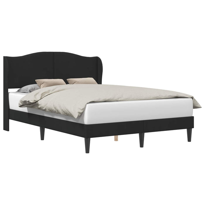 Cadru de pat cu headboard Negru 120 x 190 cm Catifea WALTI