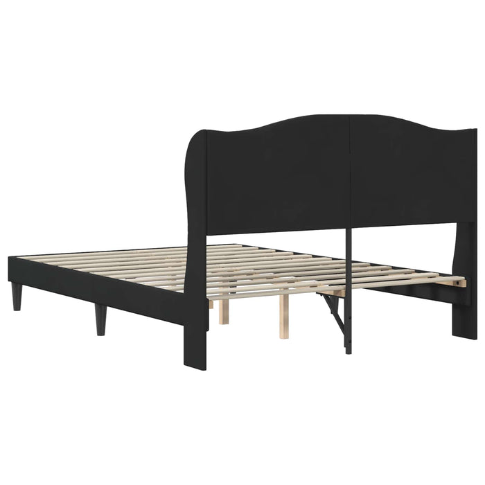 Cadru de pat cu headboard Negru 120 x 190 cm Catifea WALTI