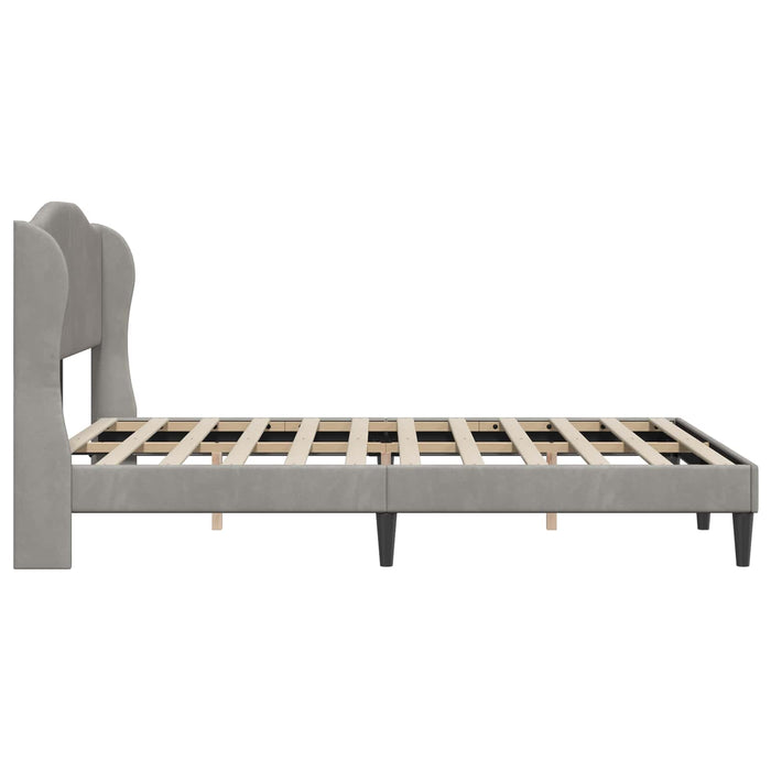 Cadru de pat cu headboard Gri deschis 120 x 200 cm Catifea WALTI