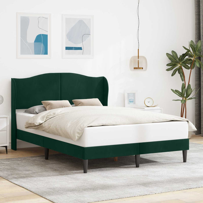 Cadru de pat cu headboard Verde închis 120 x 200 cm Catifea WALTI
